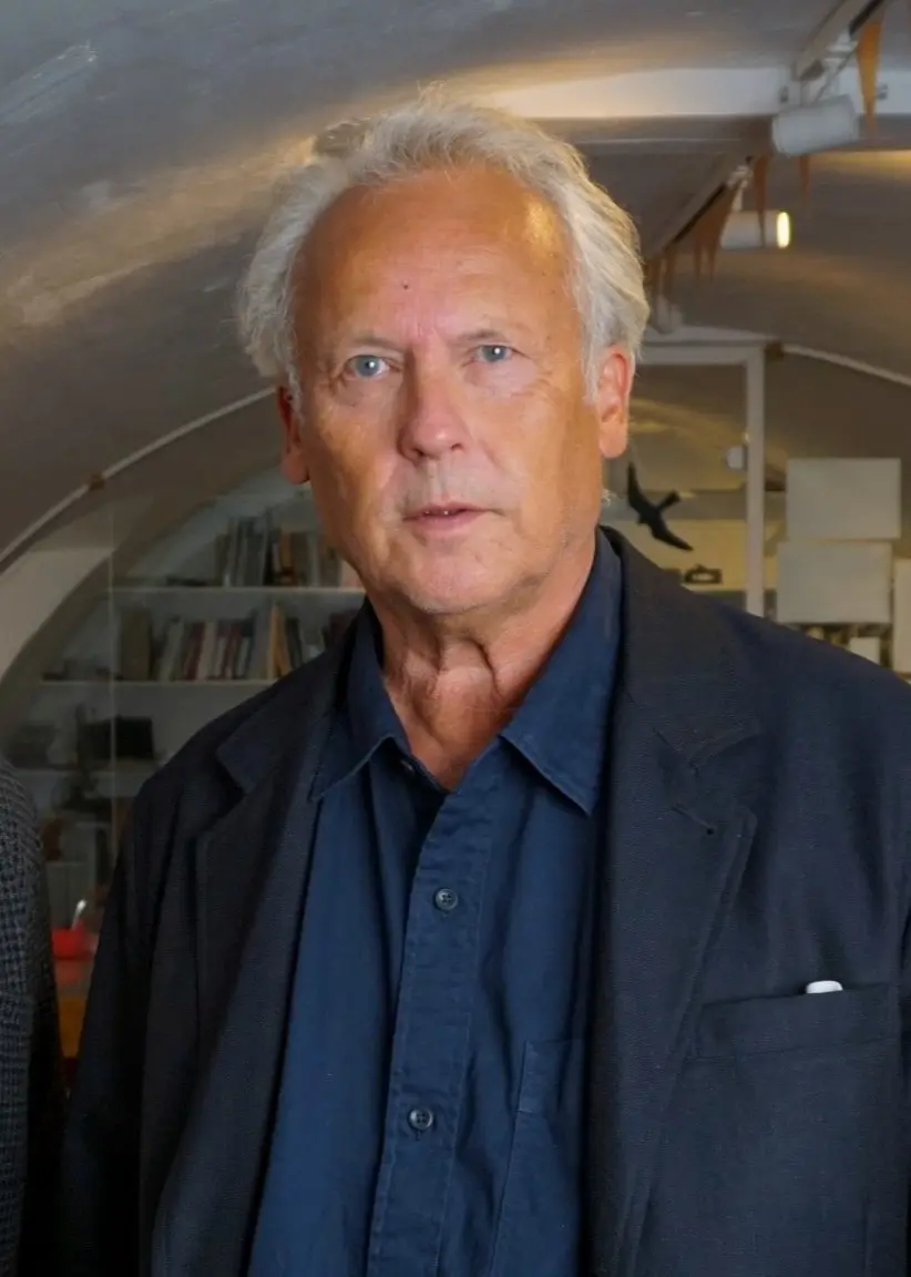 Martin Wicklin, Söndagsintervjuns programledare, och Klas Östergren, författare.