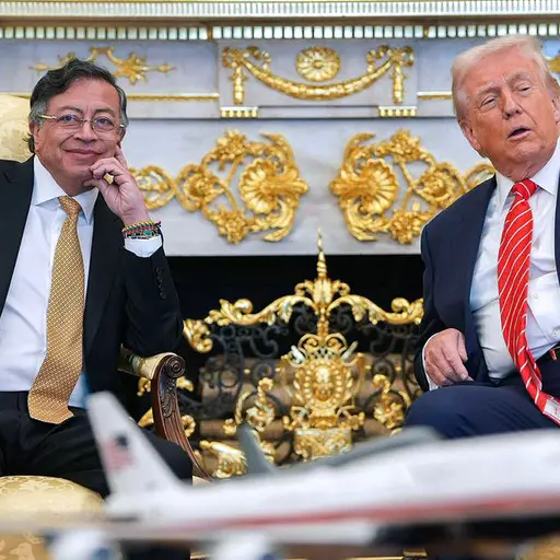 Gustavo Petro i möte med Donald Trump.