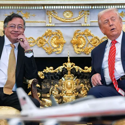 Gustavo Petro i möte med Donald Trump.