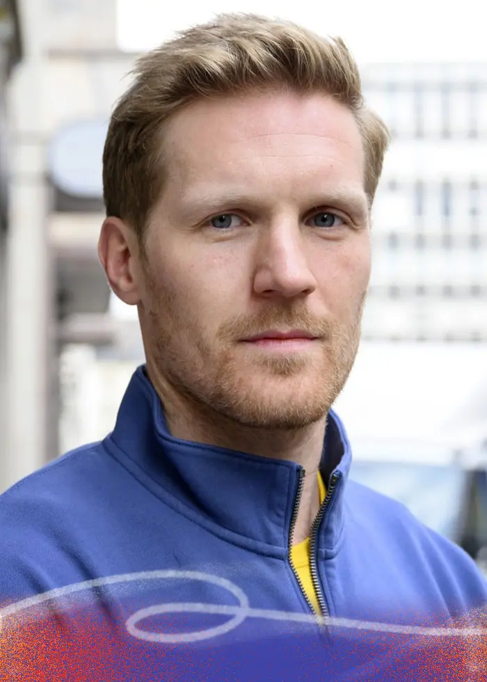 Gabriel Landeskog i blå tröja