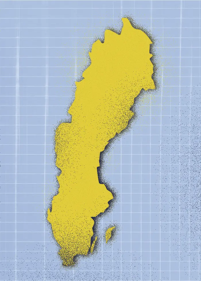 Kollage som visar en svensk karta