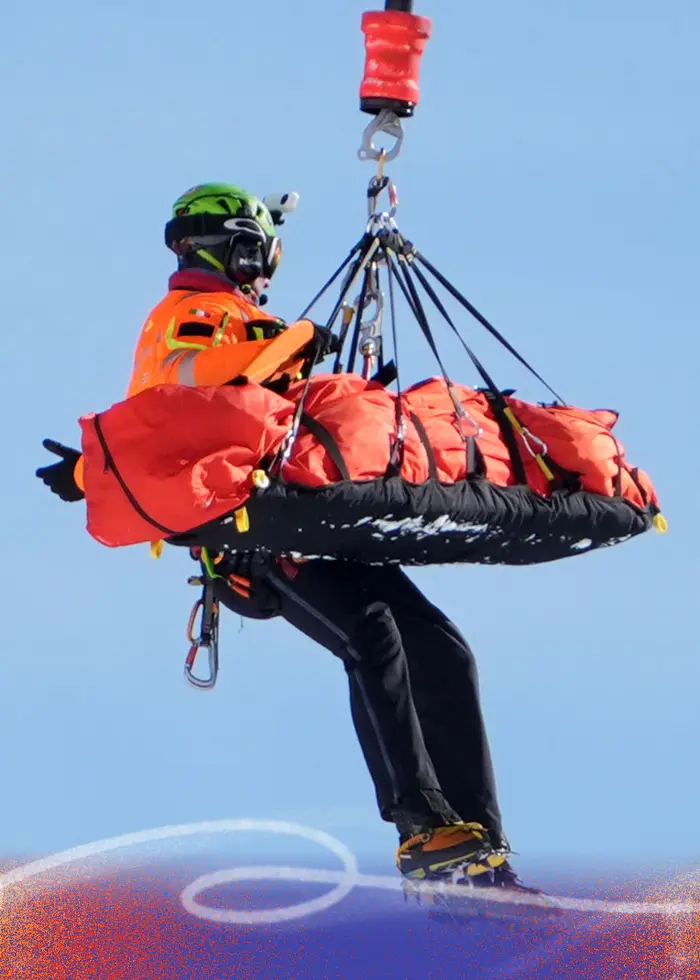 Helikoptern som Lindsey Vonn lämnade OS-backen med.