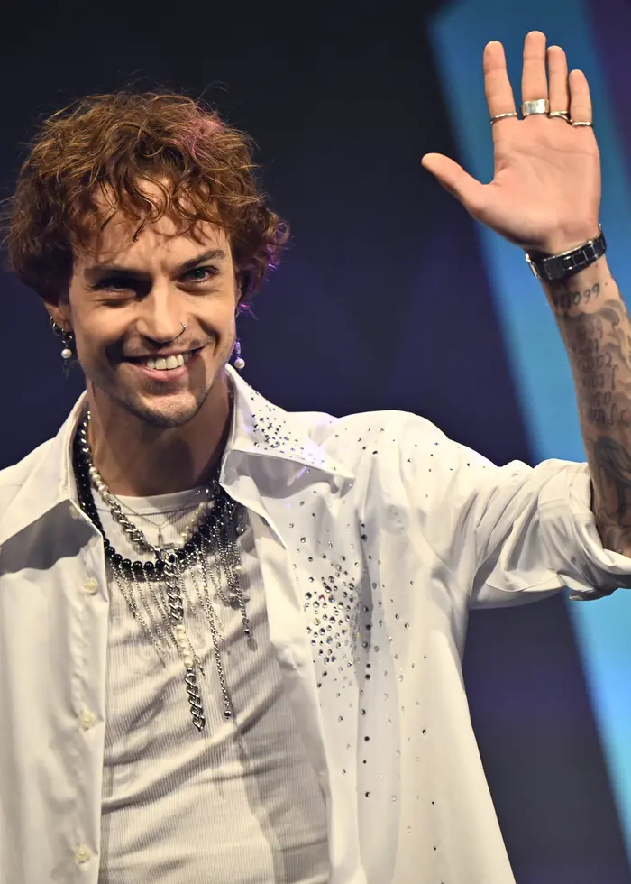 Artisten Greczula på Melodifestivalens pressträff.