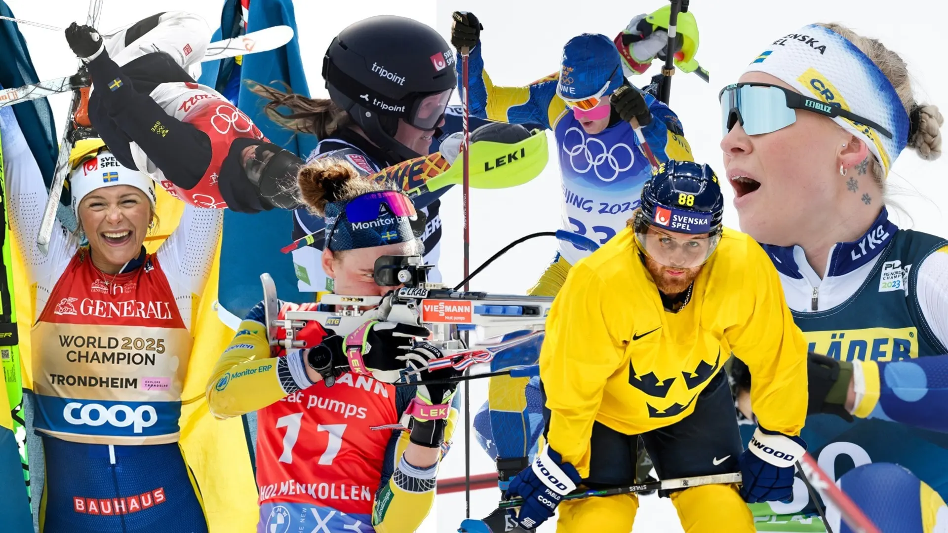 Svenska OS-stjärnor i ett montage.