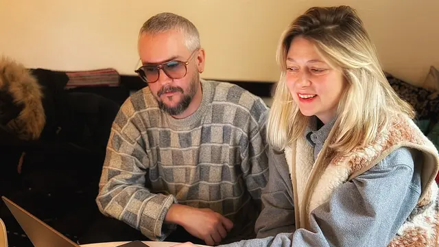 Daniel Ögren och Anna Ahnlund förbereder sitt Kalejdoskop. 