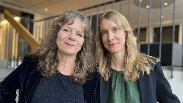 Lena Nordlund och Lina Kalmteg, programledare.