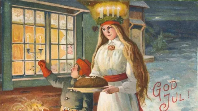 Julkort illustrerat av Adèle Söderberg