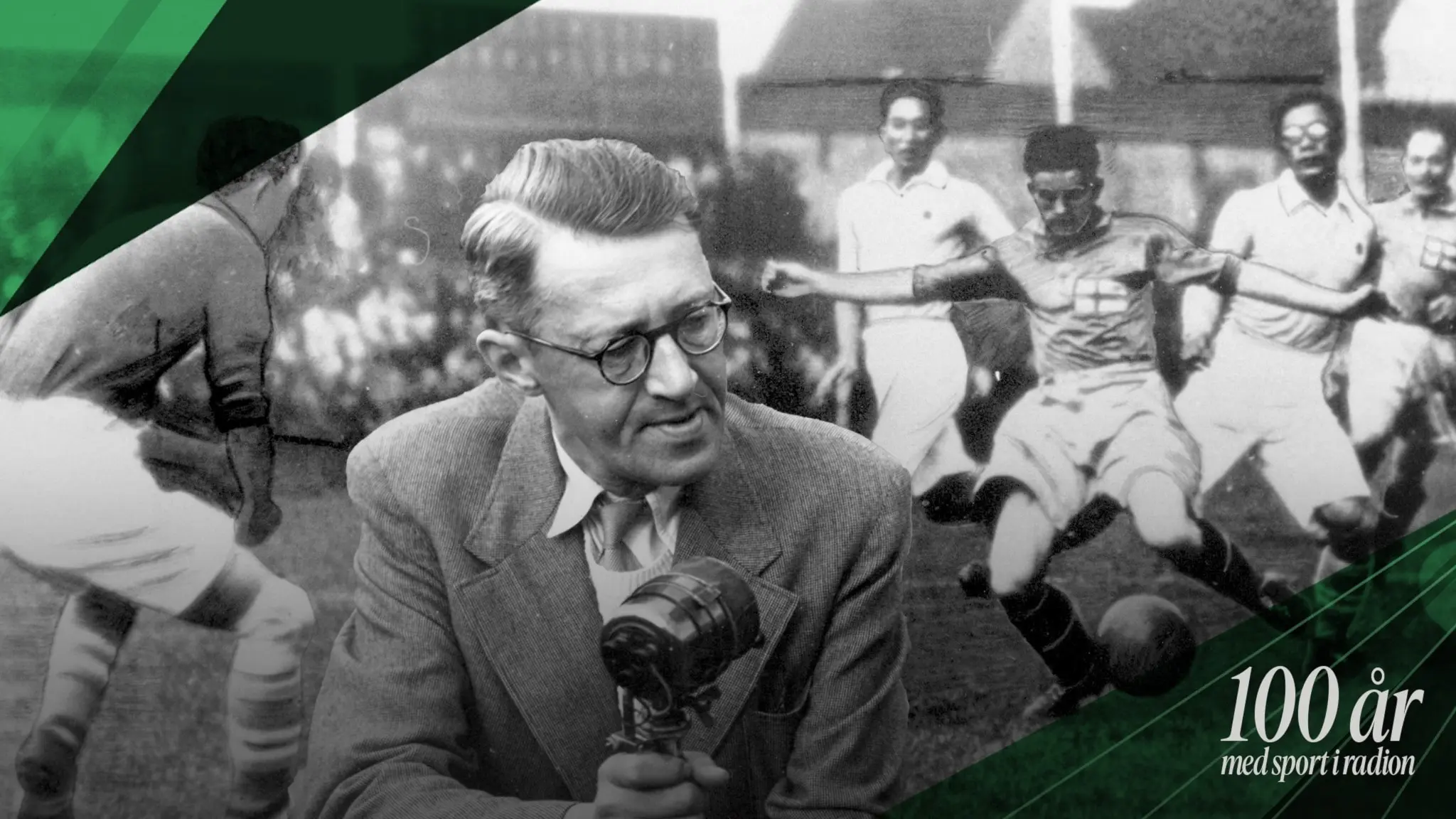 Sverige möter Japan i OS 1936, Sven Jerring i ett montage i samma bild.