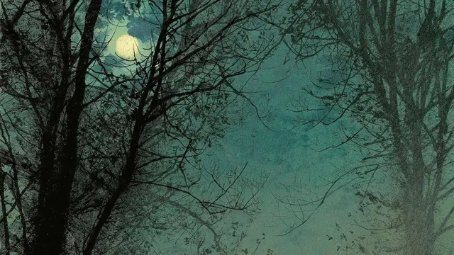 Lovers on a moonlit lane (detalj) av John Atkinson Grimshaw