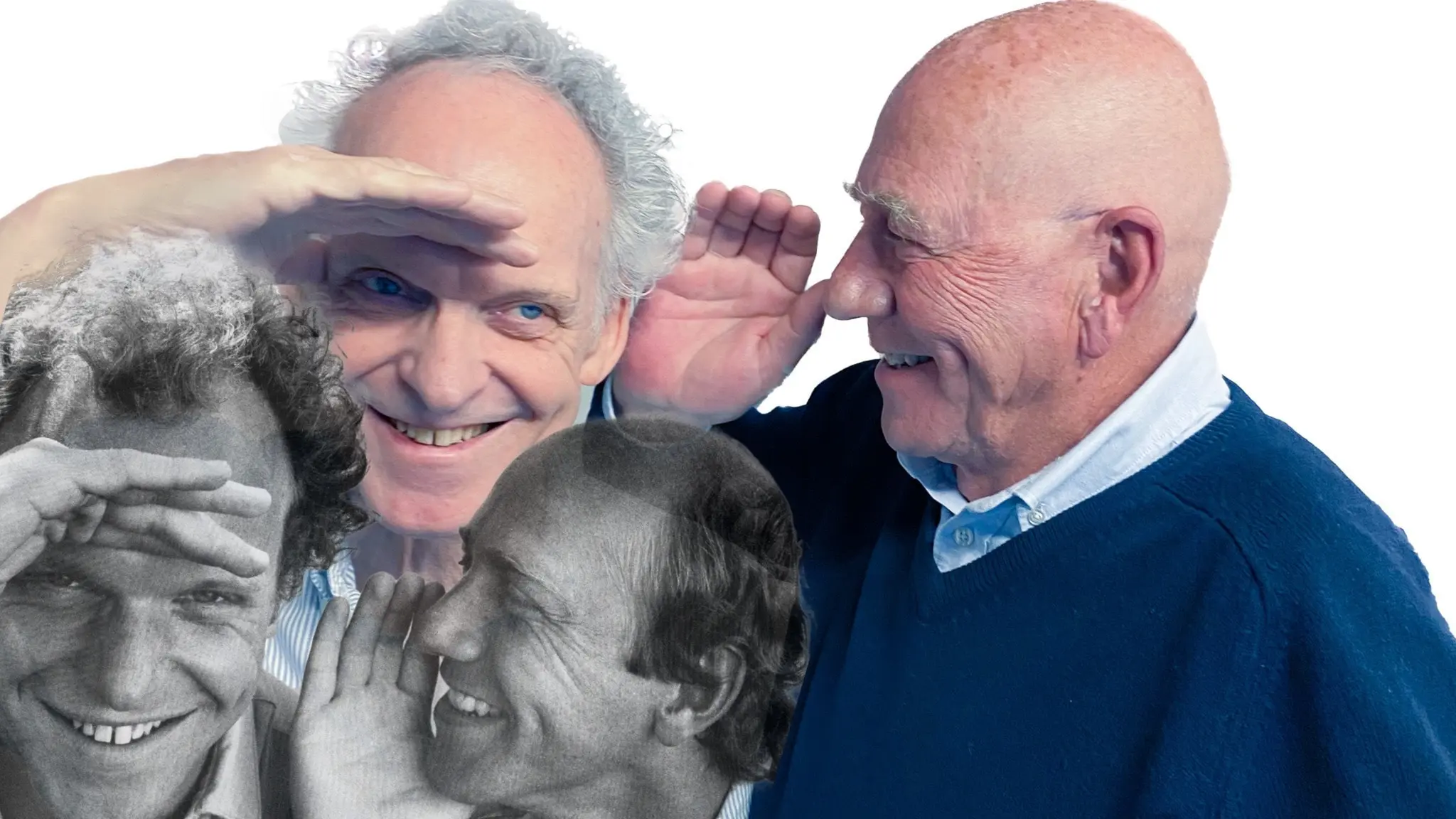 Ingvar Storm och Niklas Levy, då och nu. Bildcollage. 