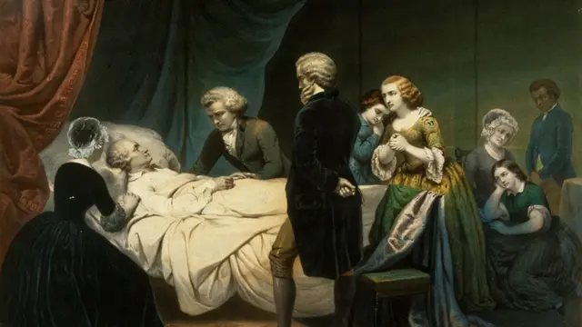 George Washington blev åderlåten fyra gånger, och tömd på 2,5 liter blod, innan han dog. 