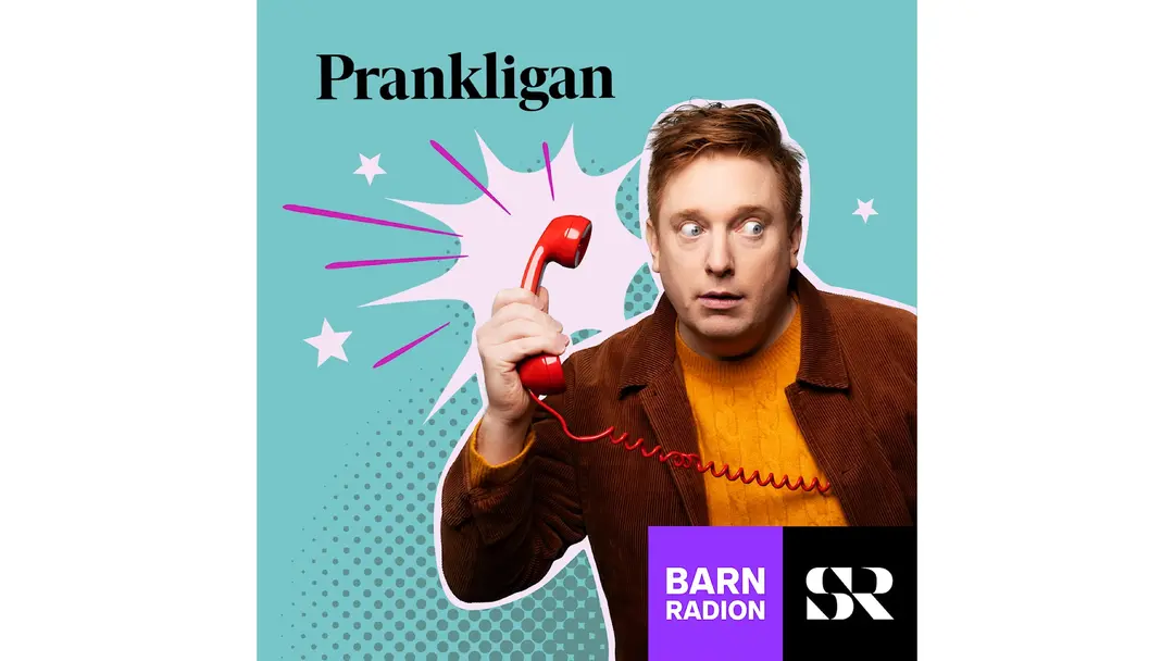 Konvolut för Prankligan, med ett foto på Markus Granseth som håller i en telefonlur.