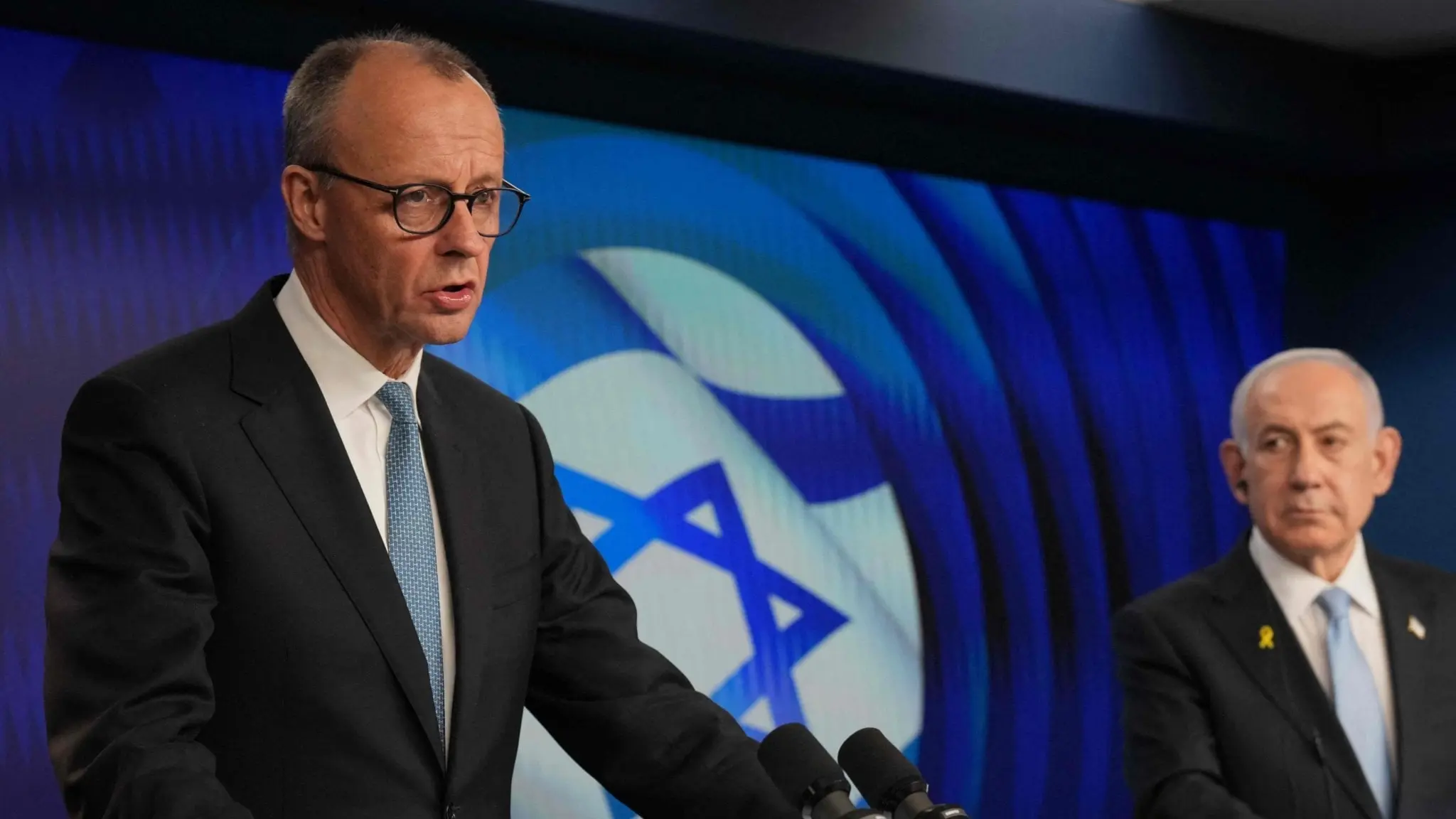 Friedrich Merz och Benjamin Netanyahu