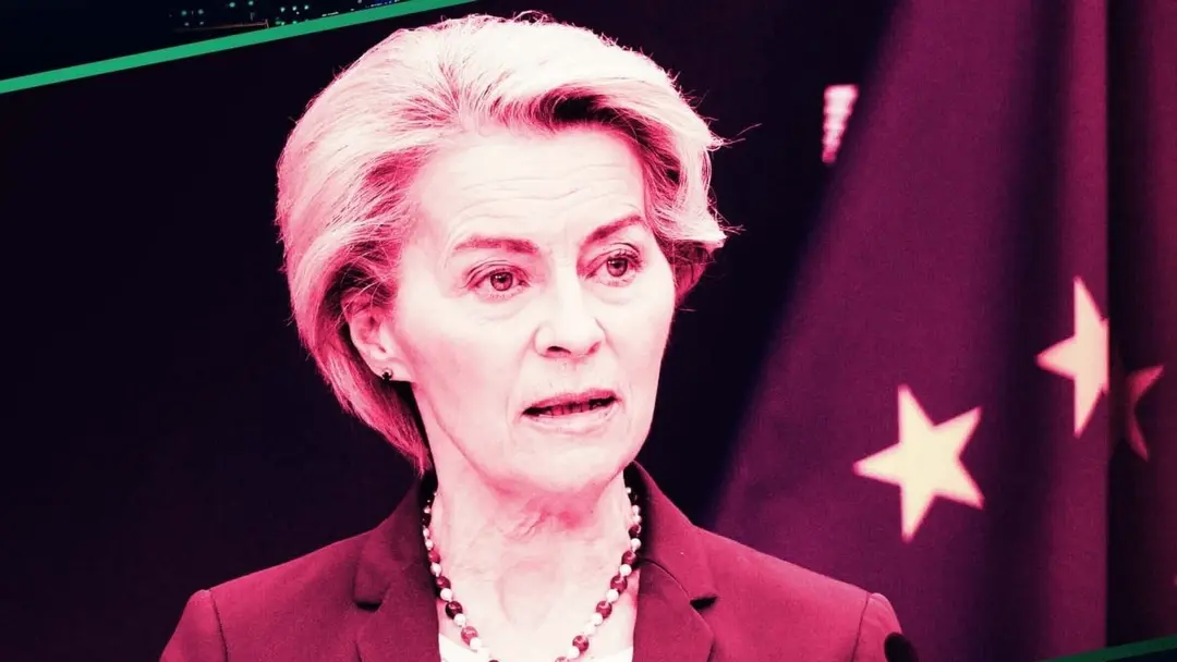 von der Leyen vid en talarstol