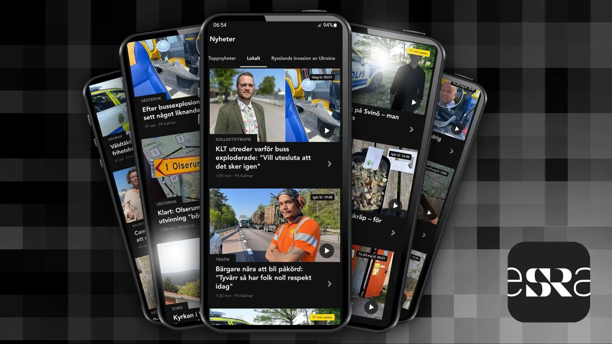 Mobiltelefoner med lokala nyheter från Sveriges Radio.