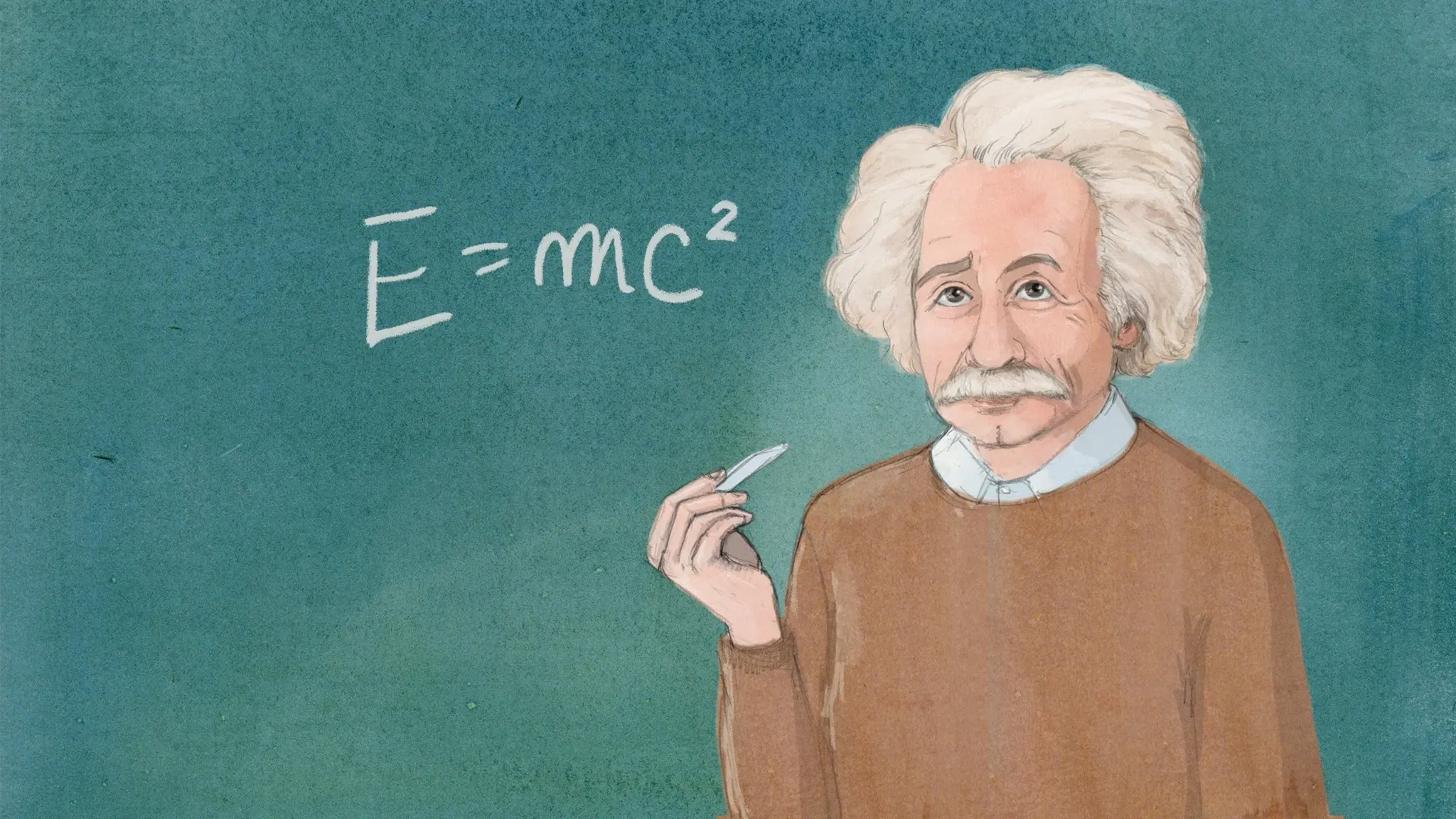 Albert Einstein. Illustration: Charlotte Heyman