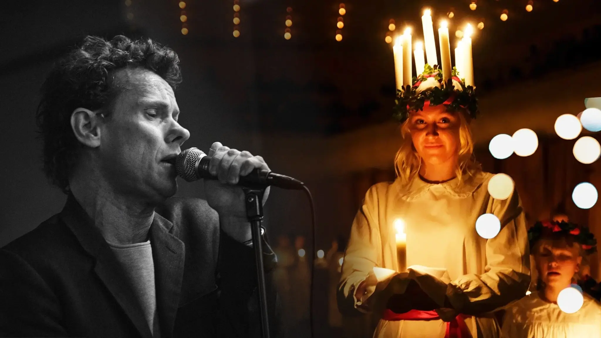 Bo Sundstöm och ett luciatåg