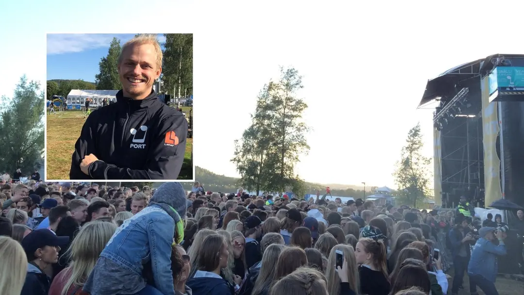Sebastian Andersson inklippt i bild från festivalen Uport