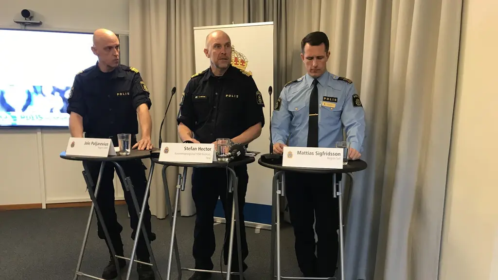 Jale Poljarevius, Stefan Hector, kommenderingschef rimfrost  Mattias Sigfridsson,  vid polisen i region Syd.