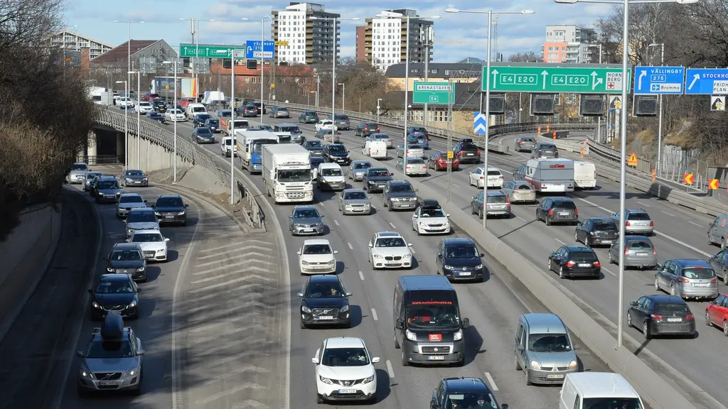 Påsktrafik på E4:an i Stockholm 