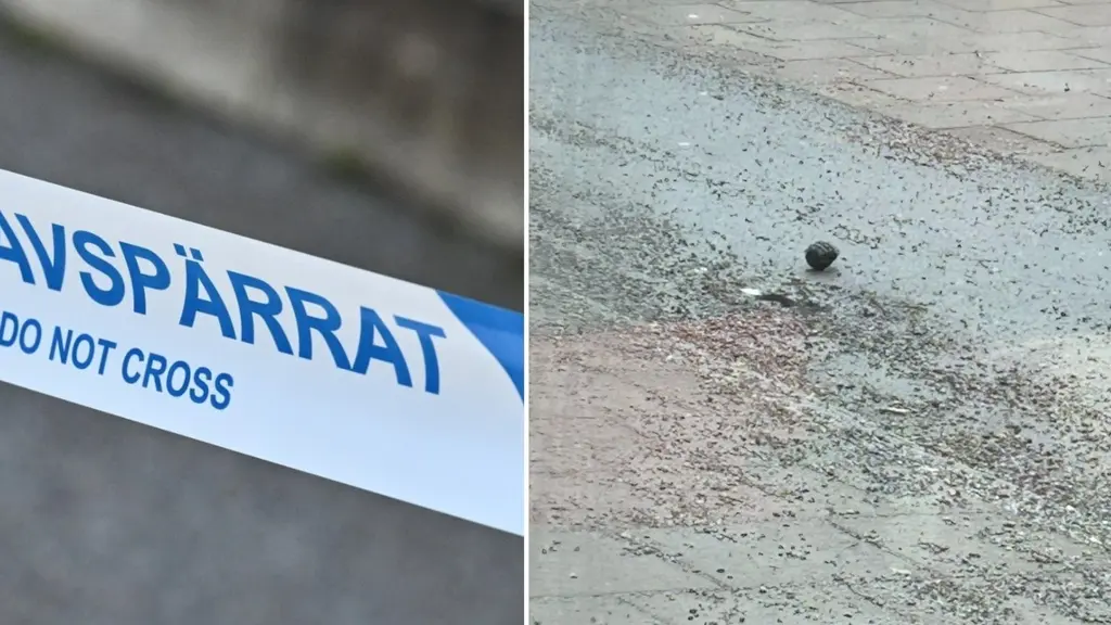 Avspärrningsband och handgranat