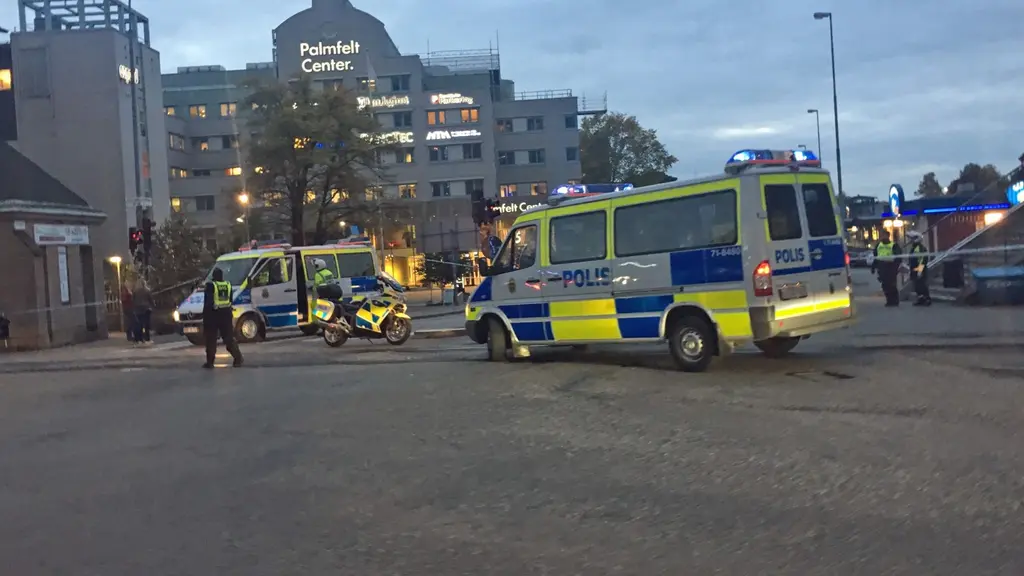 Polisavspärrning vid Globen