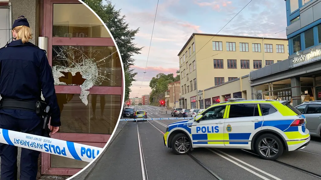 skottlossning i majorna polisbil