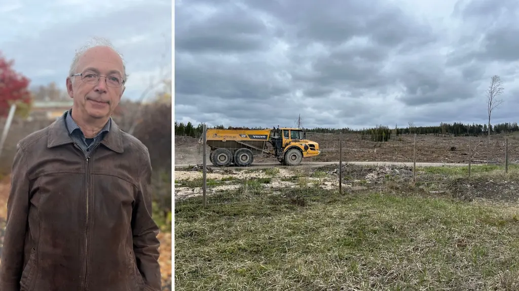 Arne Müller, expert gröna omställningen, dumper som kör på industriområdet i Torsboda