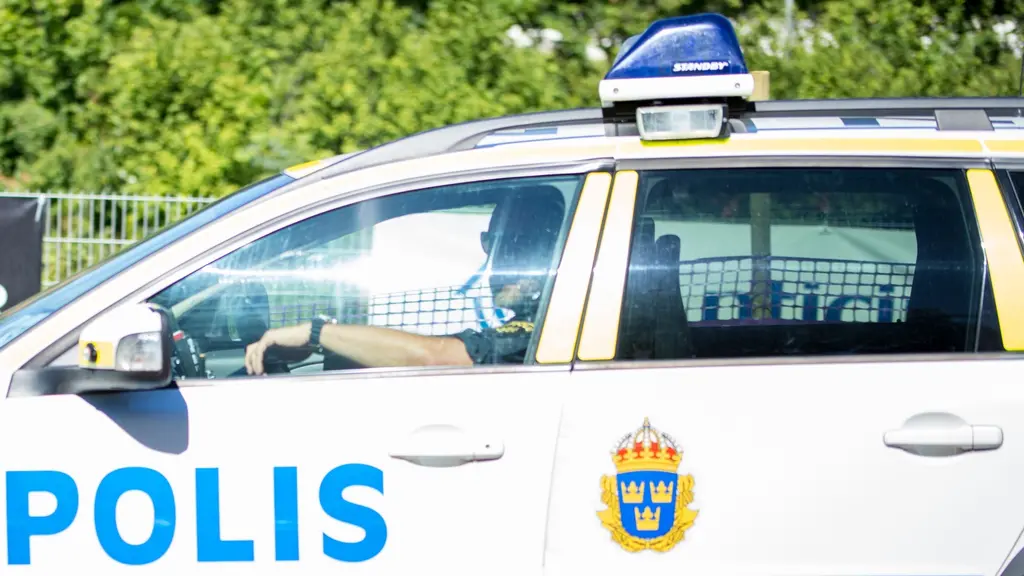 Polisbil under Power Meet i Västerås.