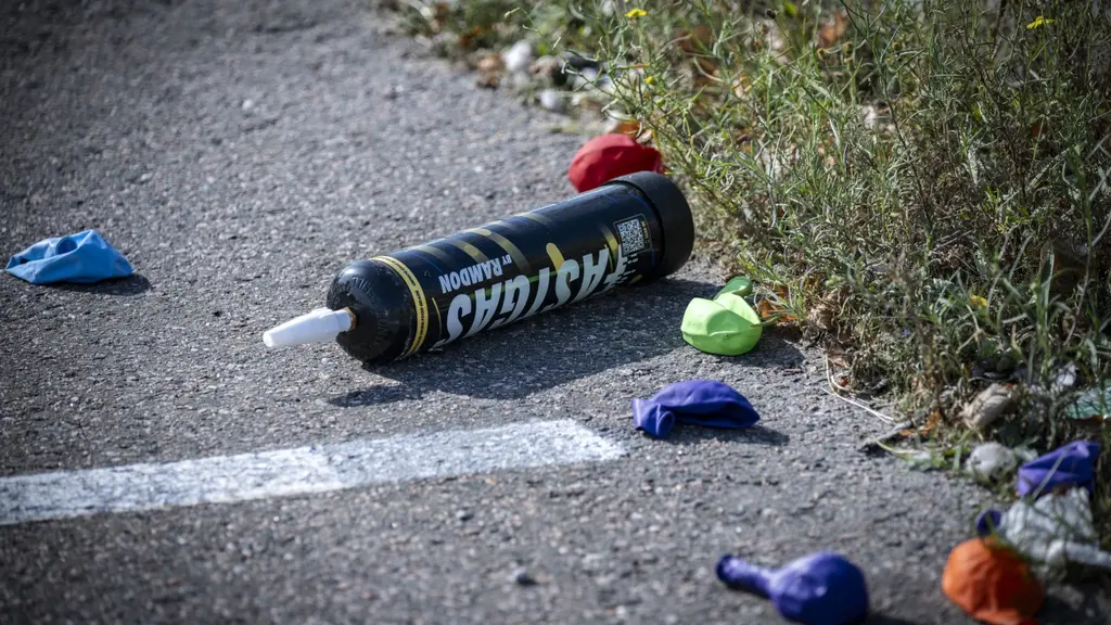 Lustgastub och ballonger.