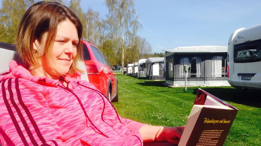 Anna Olsson från Uddevalla vid vita sannars camping