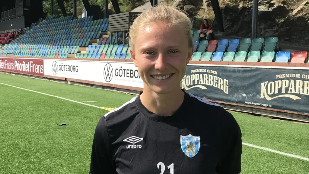 Rebecka Blomqvist på hemmaarenan Valhalla IP i Göteborg.
