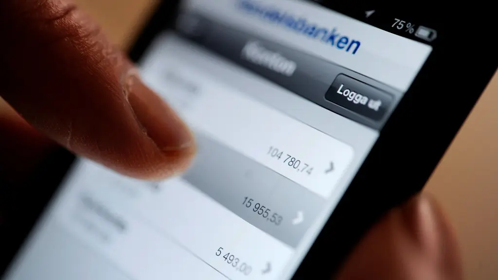 foto av internetbank på smartphoneskärm 