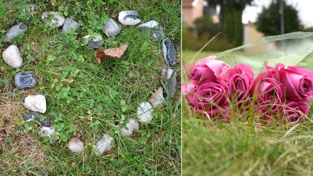 I samband med att åtal väcktes mot dubbelmördaren i Linköping på onsdagen hade både hjärtan och blommor lagts ut på mordplatsen.