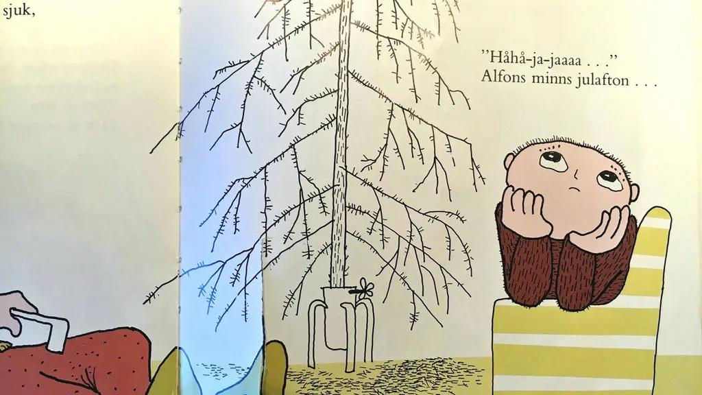 Foto ur boken "Lycklige Alfons Åberg", copyright, text och bild Gunilla Bergström 1984.