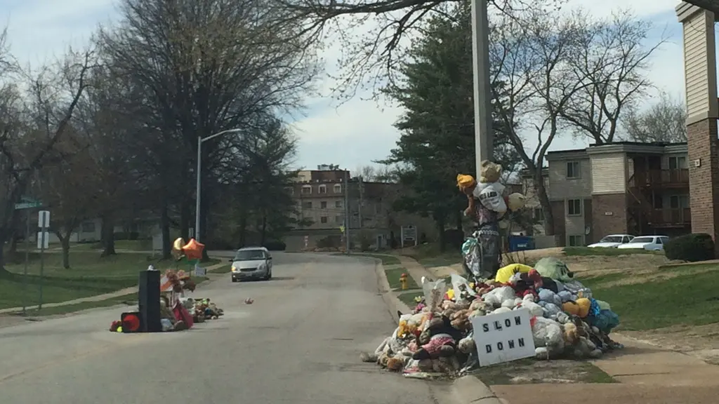 Minnesplatsen för den mördade Michael Brown. Foto: Nivette Dawod/Sveriges Radio