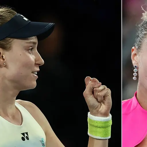 Elena Rybakina och Aryna Sabalenka. Foto: Izhar Khan och Asanka Brendon Ratnayake/AP