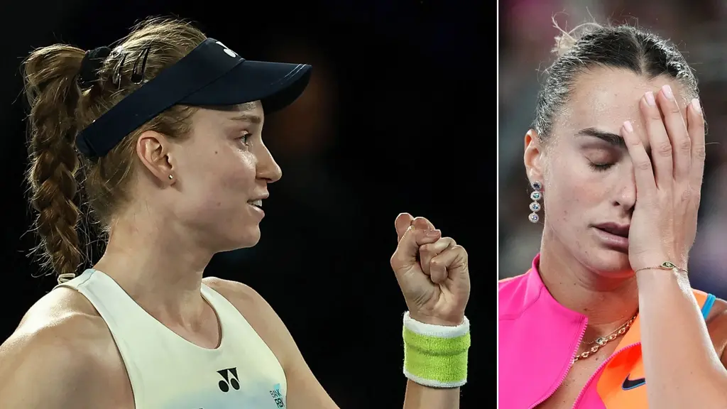 Elena Rybakina och Aryna Sabalenka. Foto: Izhar Khan och Asanka Brendon Ratnayake/AP
