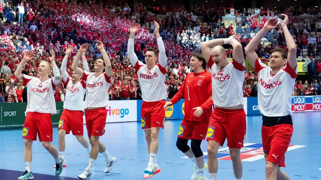 Danskt jubel efter segern mot Tyskland.