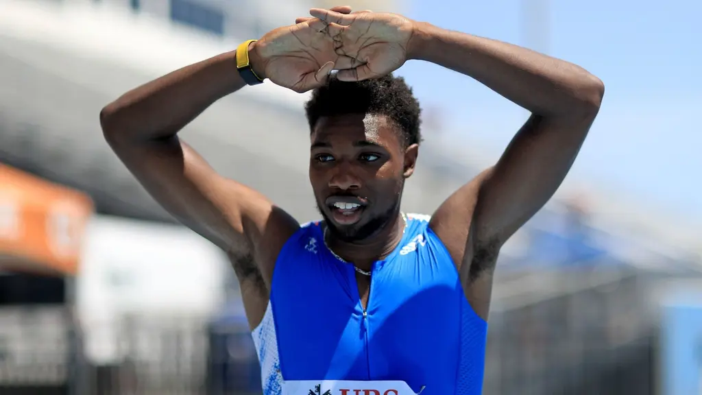Noah Lyles ser uppgiven ut.