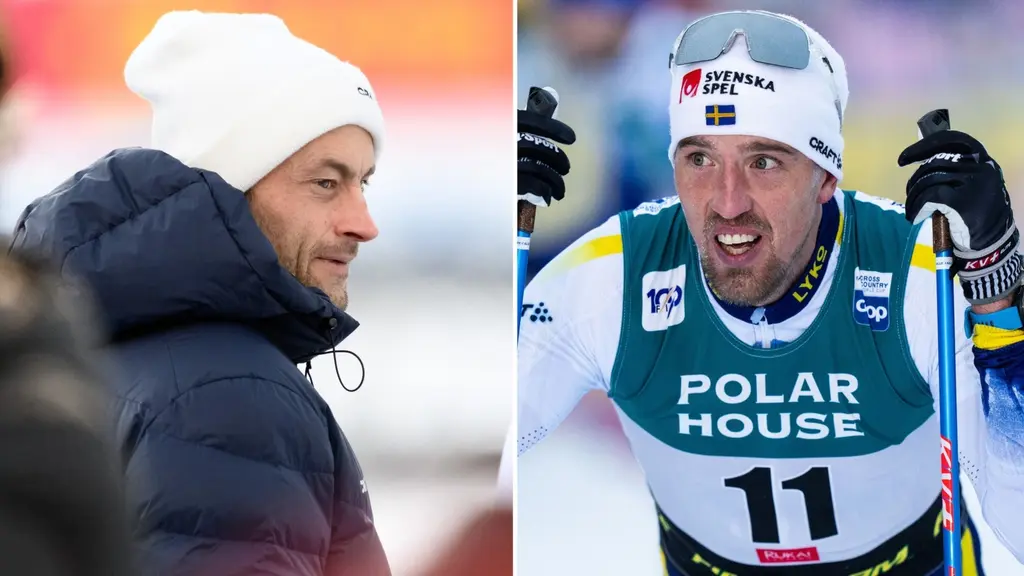Petter Northug till vänster. Calle Halfvarsson till höger. 