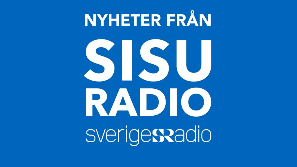 Nyheter från Sisuradio - logo - vit text med blå bakgrund