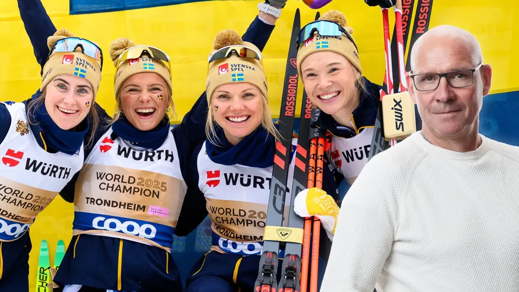 Torgny Mogren and the winning skiers. 