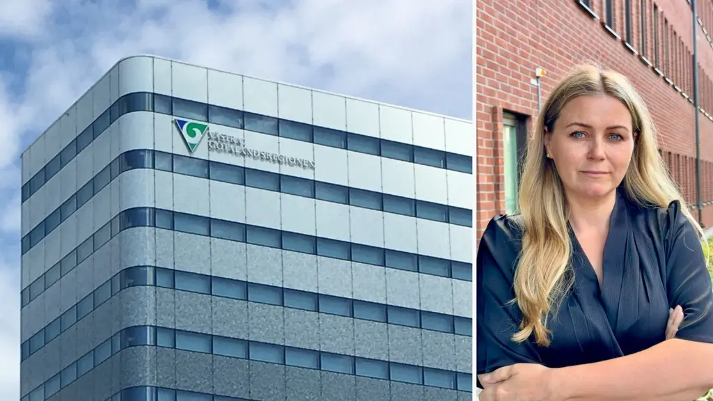 Splitbild: Västra Götalandsregionens kontorshus och My Alnebratt (S), ordförande i regionens operativa hälso- och sjukvårdsnämnd.