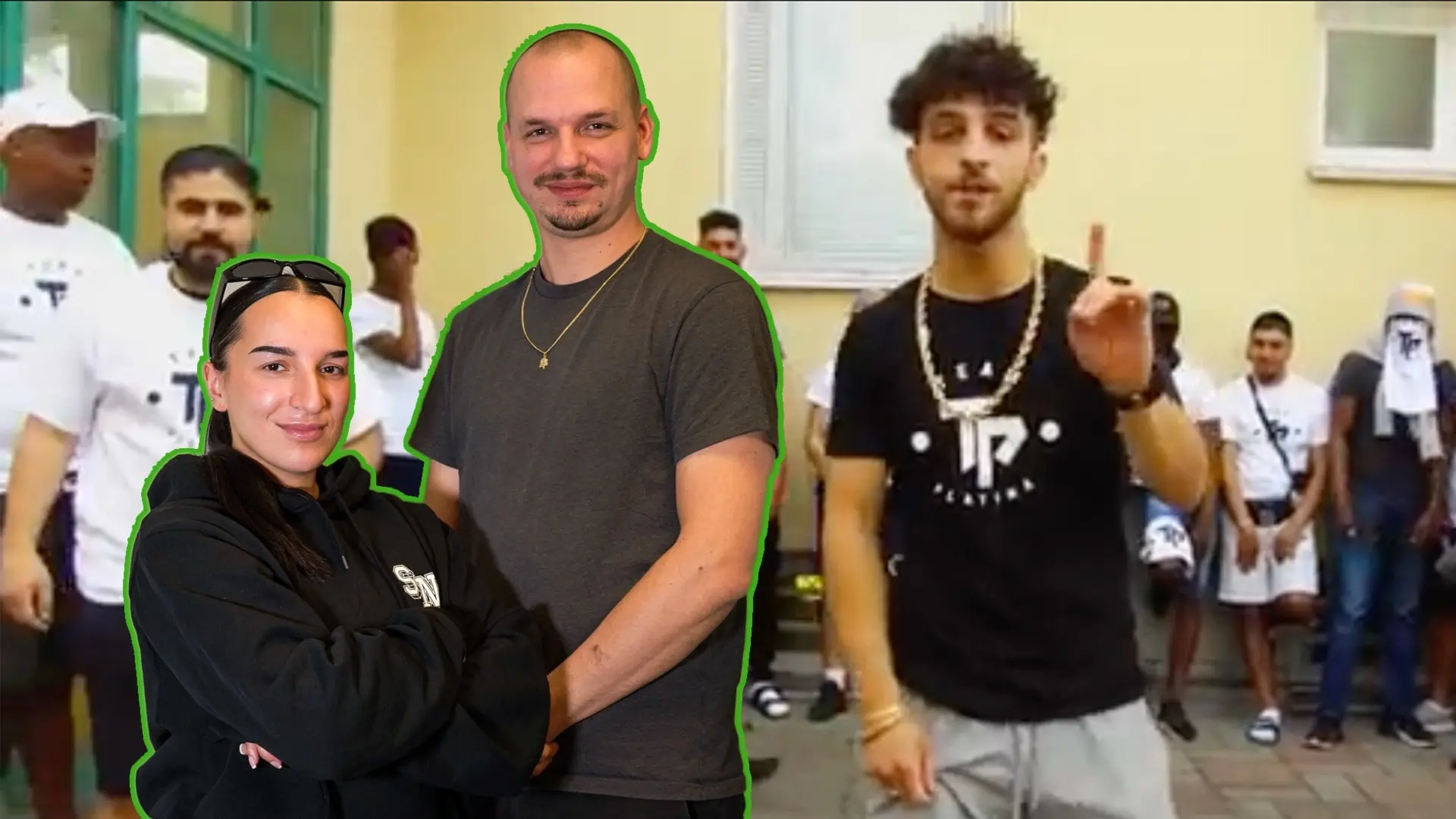 Kollage: Vickytoory och Petter står bredvid varandra. I bekgrunden syns en stilbild från Z.E:s musikvideo ”Positiv”