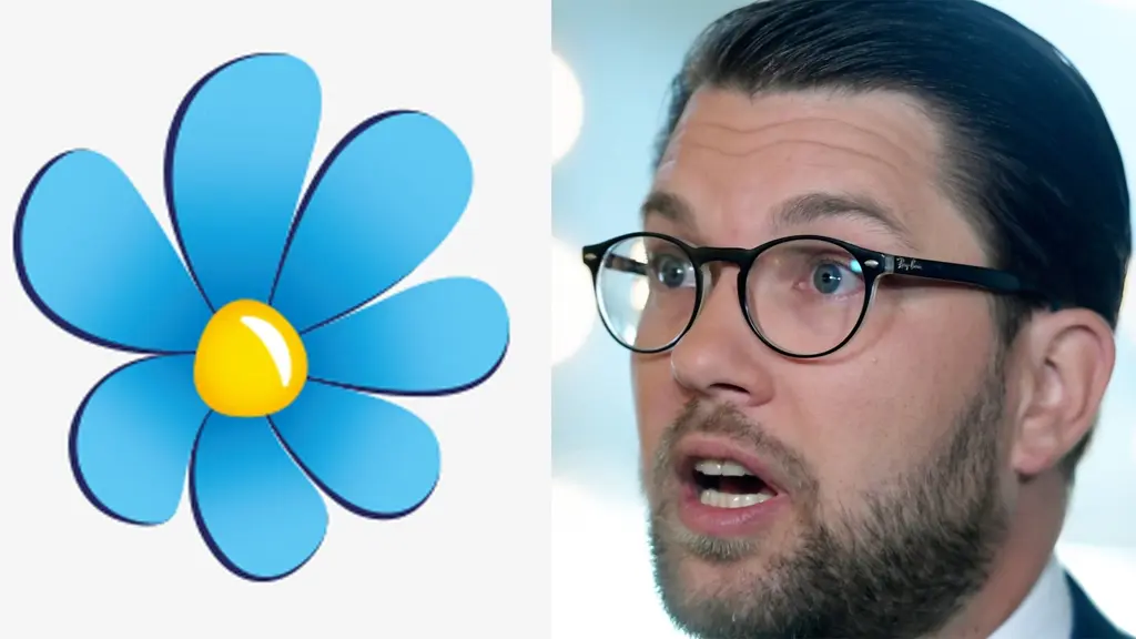 På fotot syns Jimmie åkesson. Han har skägg och glasögon. Håret är kammat bakåt.