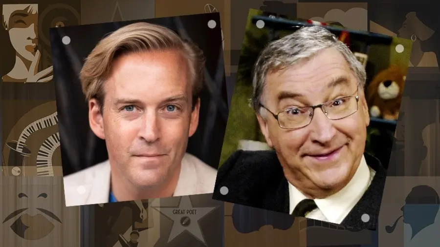 Porträtt på en alvarlig Andreas T Olsson och en sprudlande Magnus Härenstam