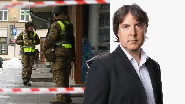 Ukrainska tjänstemän på plats i Lviv.