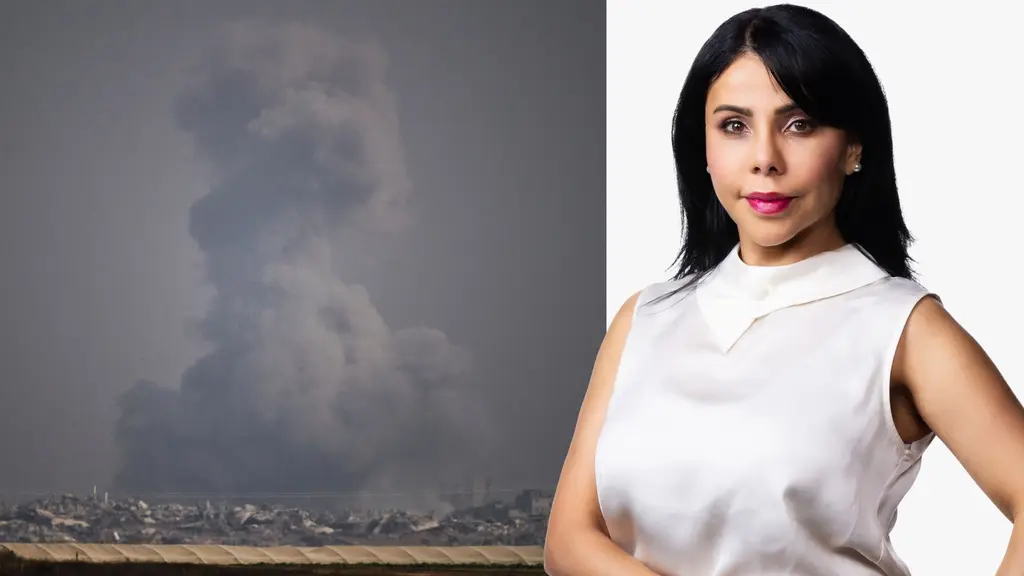 Bild från Gaza till vänster och Samar Hadrous till höger. 