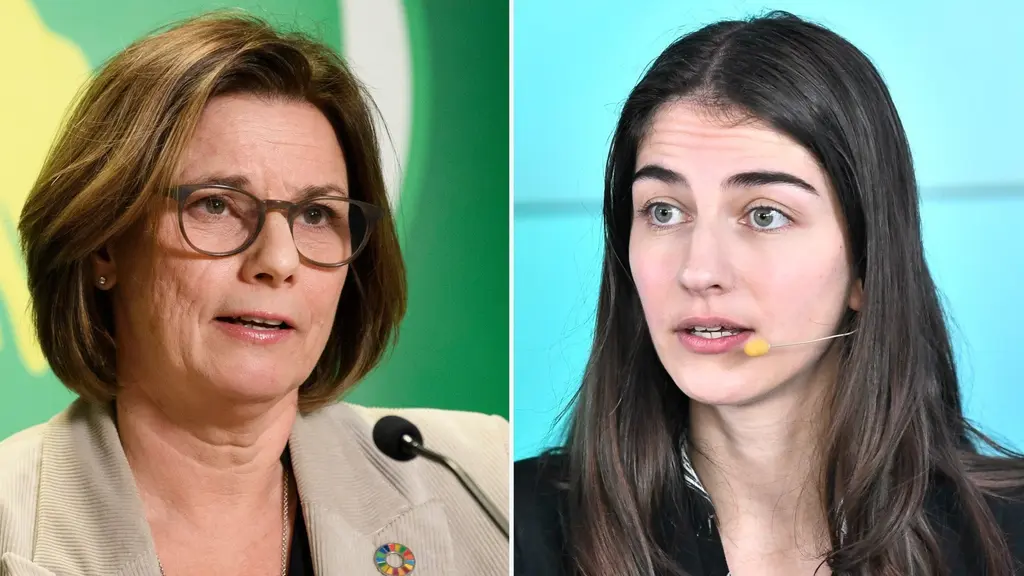Tvådelad bild. Isabella Lövin (till vänster) och Romina Pourmokhtari (till höger).
